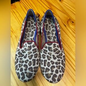 ROTHYS The Loafer Mocha Spot Flats Animal Print Leopard Cheetah Shoes 7